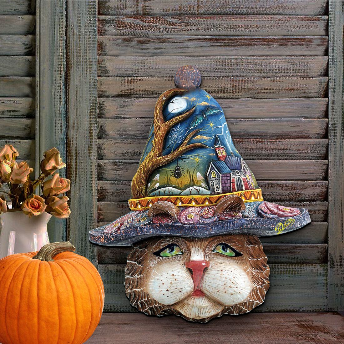Halloween Eve Cat Halloween Door Decor by G. DeBrekht - Thanksgiving Halloween Decor - 8161039H