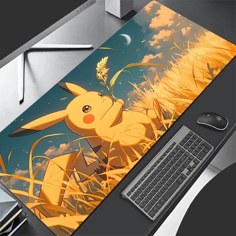 Gaming Mouse Pad 900x400 PC P-pikachu Gamer Cabiner Keyboard Rug XXL P-pokemonS Desktop Mouse Mat Carpet Kawaii Rubber Mousepad
