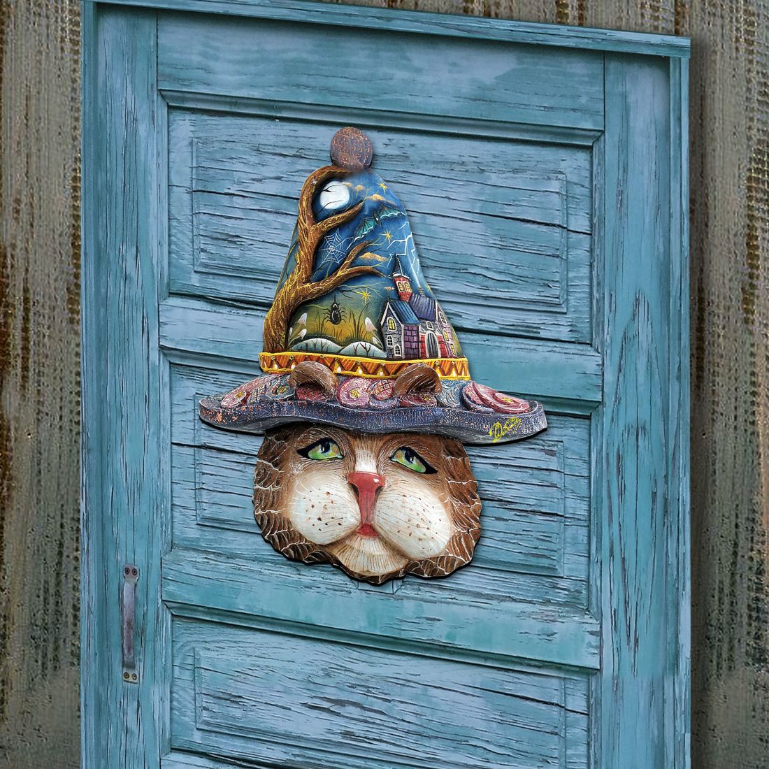 Halloween Eve Cat Halloween Door Decor by G. DeBrekht - Thanksgiving Halloween Decor - 8161039H