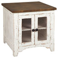 Wystfield - Rectangular End Table - 2 Doors - White / Brown