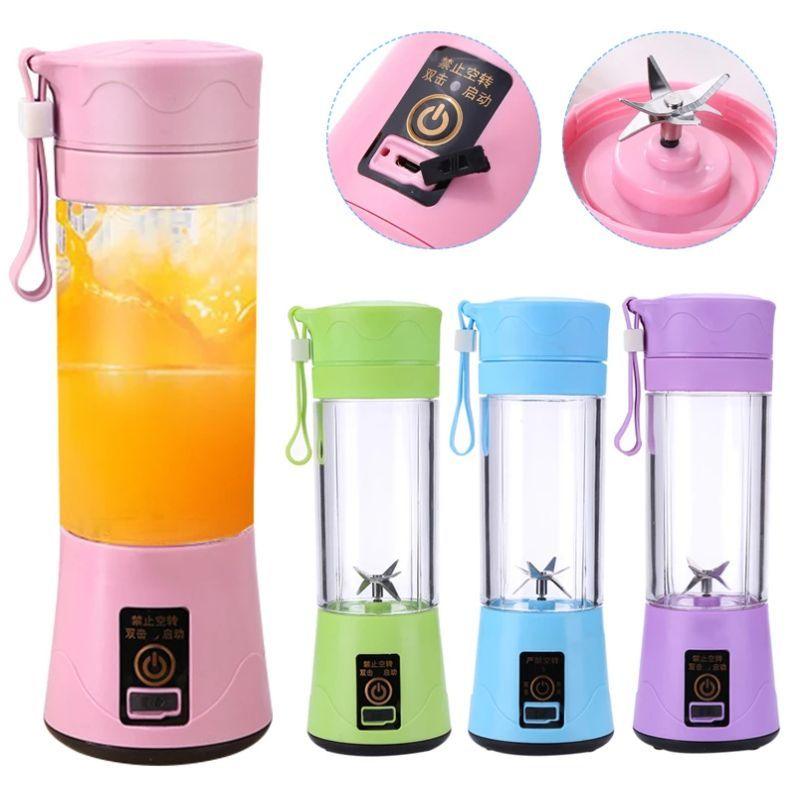 Portable Blender Mini Mixer Electric Juicer Machine Fresh Fruit Juice Blender Smoothie Maker Blender Cup Bottle A Travel Kitchen Portable USB Electric Fruit Juicer Squeezer Bottle Kitchen Tool for Orange Lemon